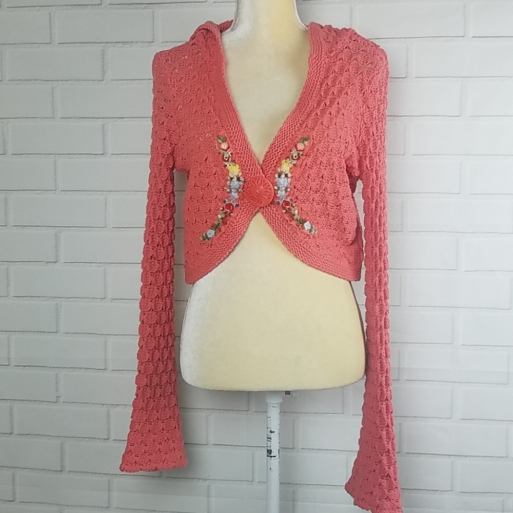 Free People size large hooded peach sweater large